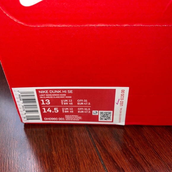 Mens Nike Dunk Hi SE Light Bone Size 13 - Picture 5 of 5